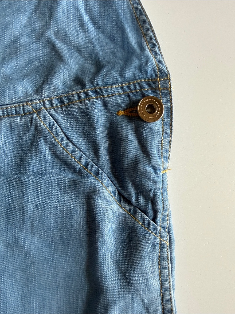 Matilda Jane (435) Light Blue Denim Chambray Overall Shorts Sz 12 NWT - Picture 4 of 11